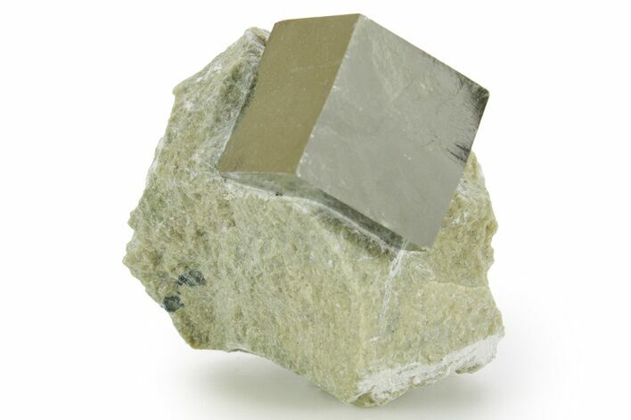 Natural Pyrite Cube In Rock - Navajun, Spain #361832